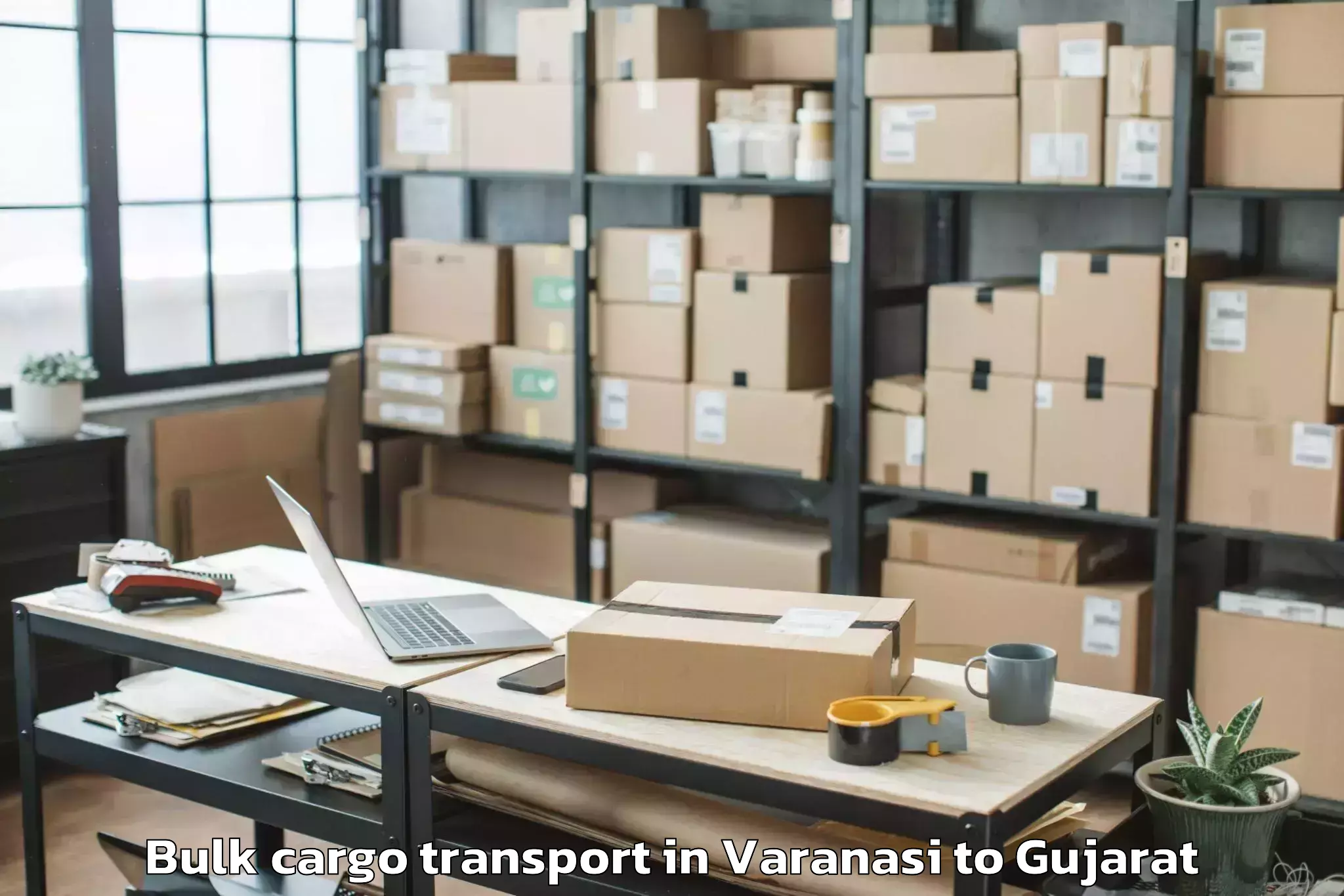 Book Varanasi to Vaghodia Ina Bulk Cargo Transport Online